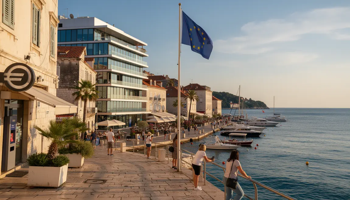vue ville croate drapeau euro
