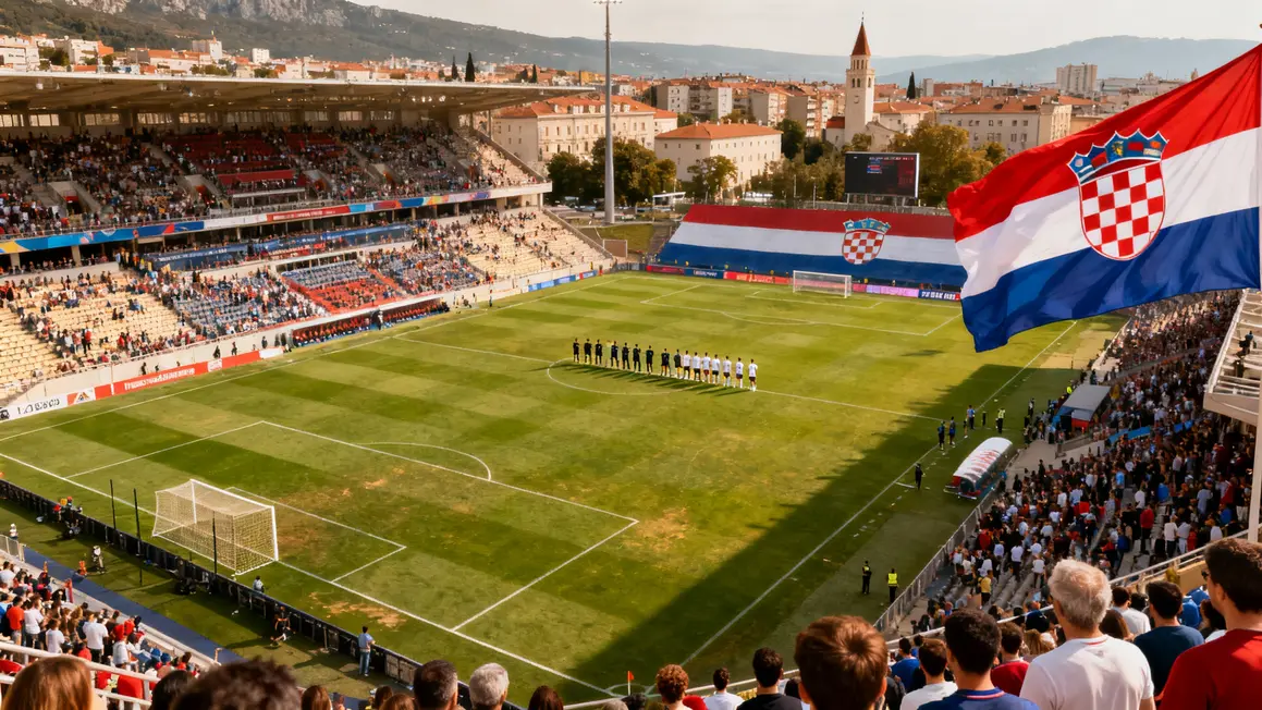 Terrain football croate supporters ambiance festive