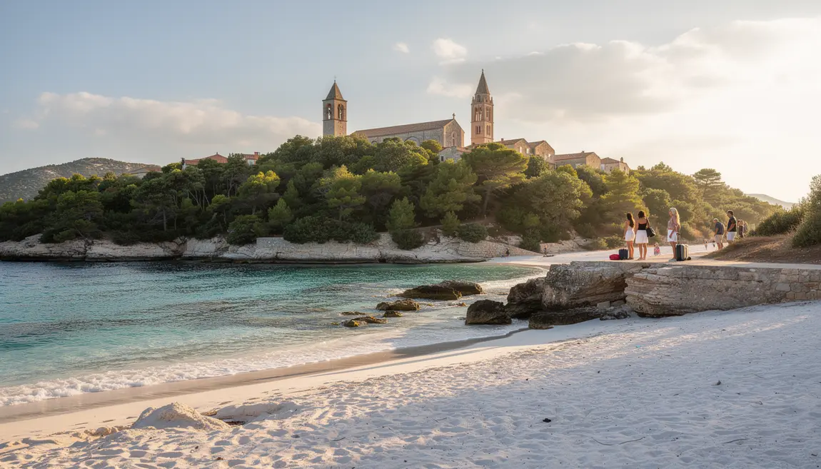 Vue de Rab île méditerranéenne plages sable soleil