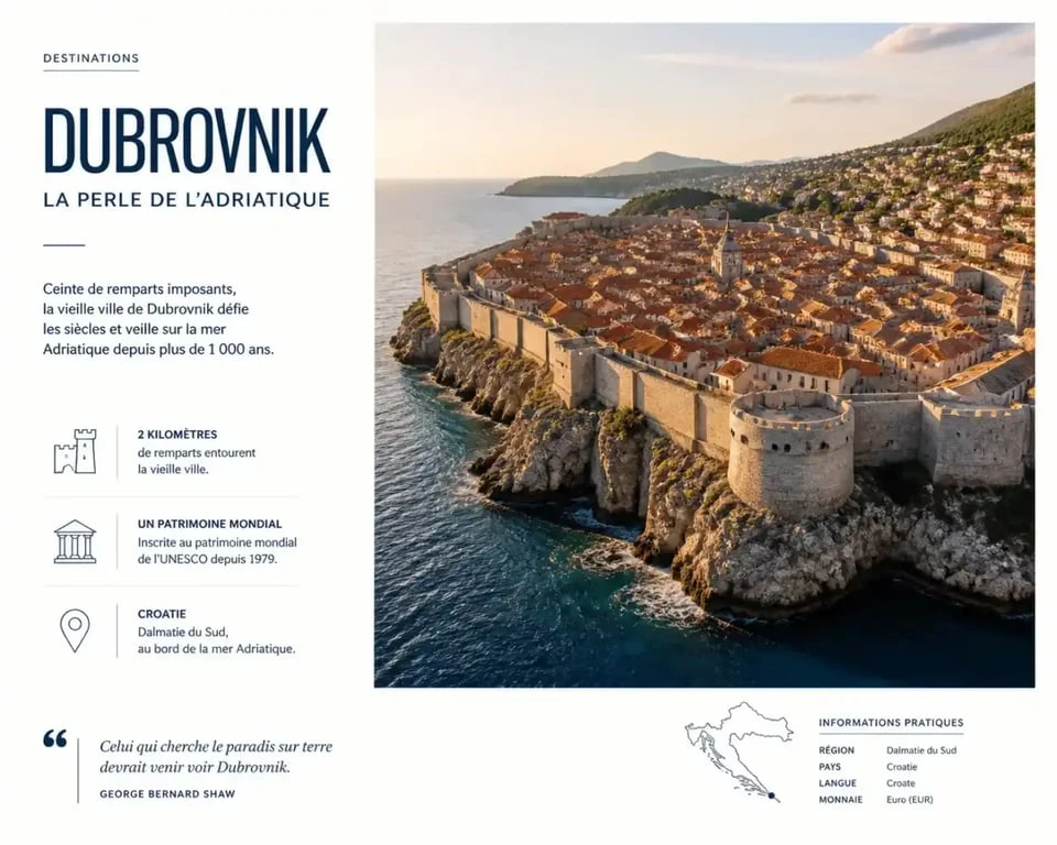 Remparts de la vieille ville de Dubrovnik, étape incontournable en Croatie