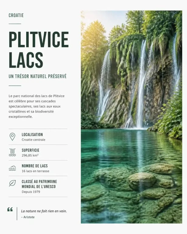Parc national des lacs de Plitvice pour une semaine en Croatie