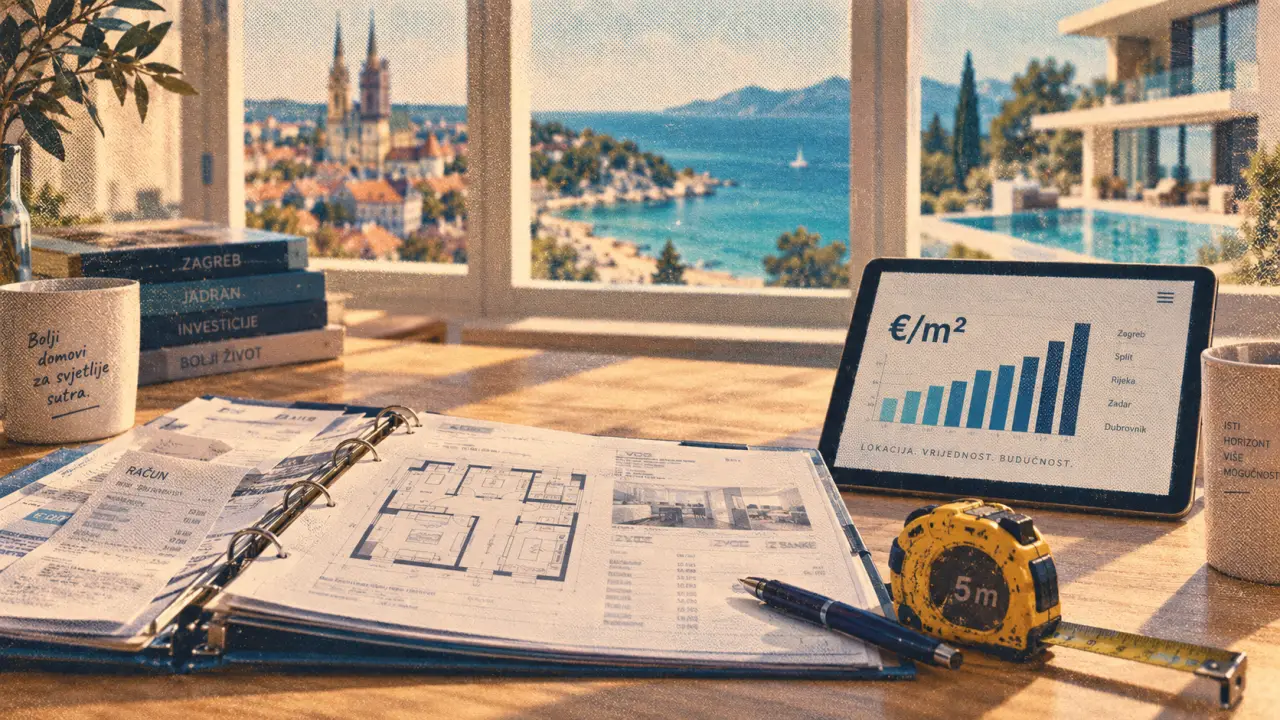 Prix immobilier croatie : Zagreb, littoral et frais d’achat (€/m²)